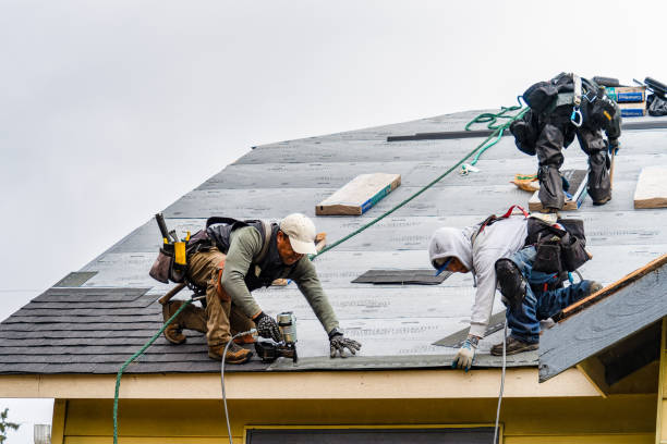 Professional Gutter Installation technician working in Grandview, IA
